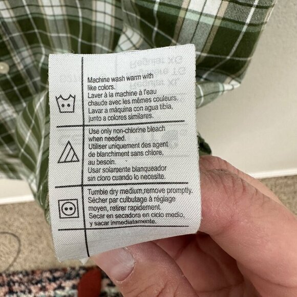 Carhartt Green Plaid Short Sleeve Cotton Button Up Shirt S278 FTG Mens size XL - Picture 4 of 5